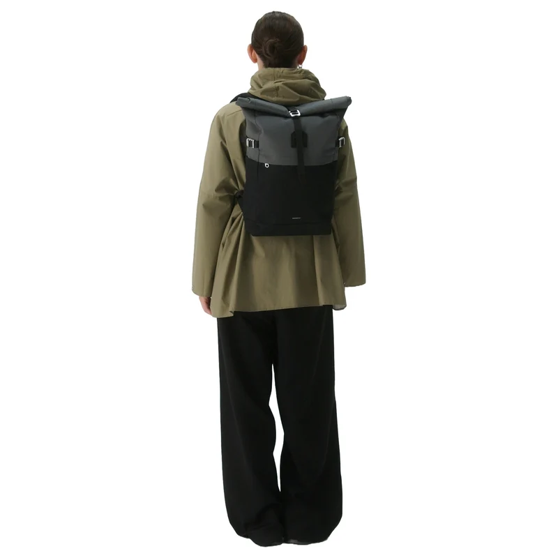 Sandqvist Icon Rolltop - Rucksack M 14" 60 cm (multi dark with black leather)