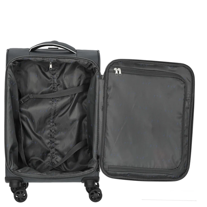 D&N Travel Line 9204 - 4-Rollen-Kabinentrolley S 55 cm (grau)