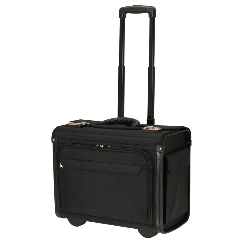 D&N Business - 2-Rollen Businesstrolley 46 cm Polyester (schwarz)