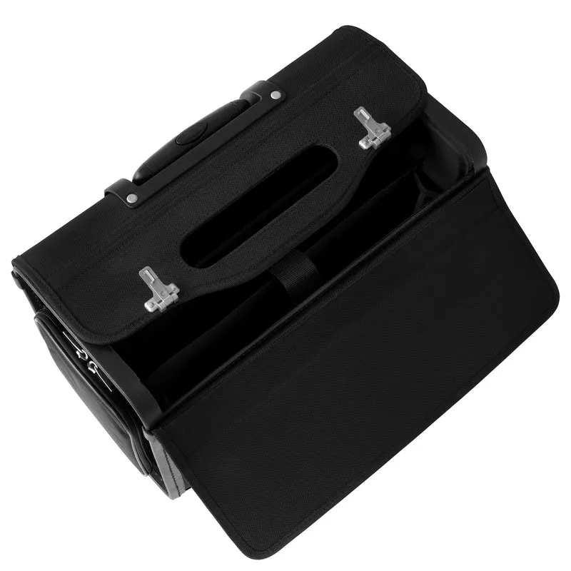 D&N Business - 2-Rollen Businesstrolley 46 cm Polyester (schwarz)