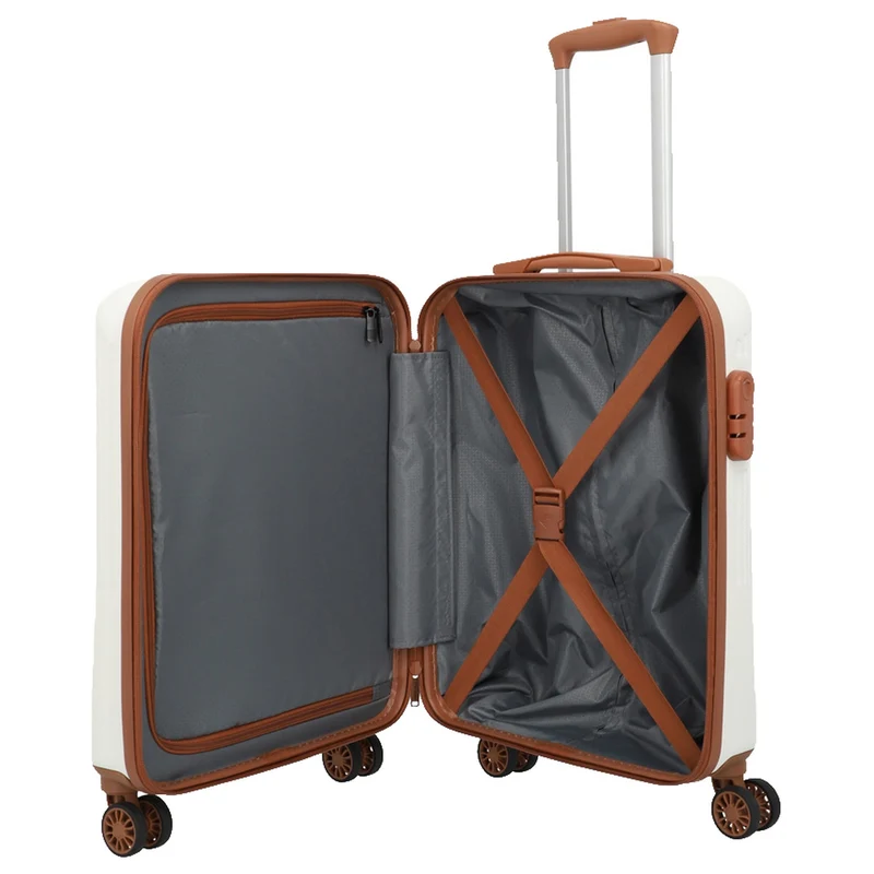 Travelite Bali - 4-Rollen-Kabinentrolley S 55 cm (weiß/cognac)