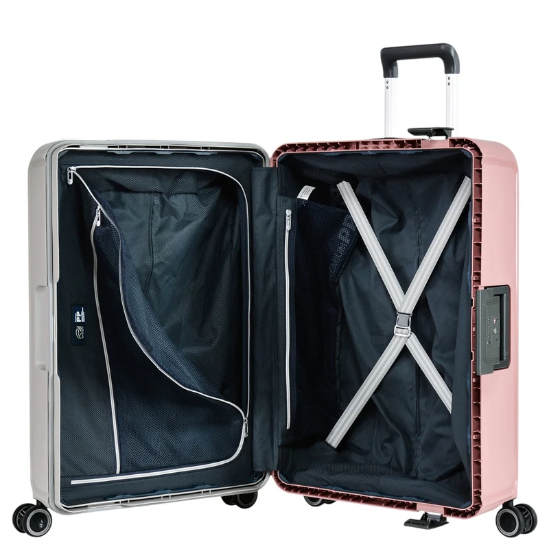 Eminent VERTICA - 4-Rollen-Trolley 68 cm (grau/rosa)