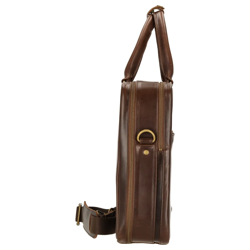 Buckle & Seam Albert - Aktentasche XL 41 cm (brown/blue)