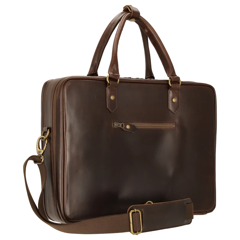 Buckle & Seam Albert - Aktentasche XL 41 cm (brown/blue)