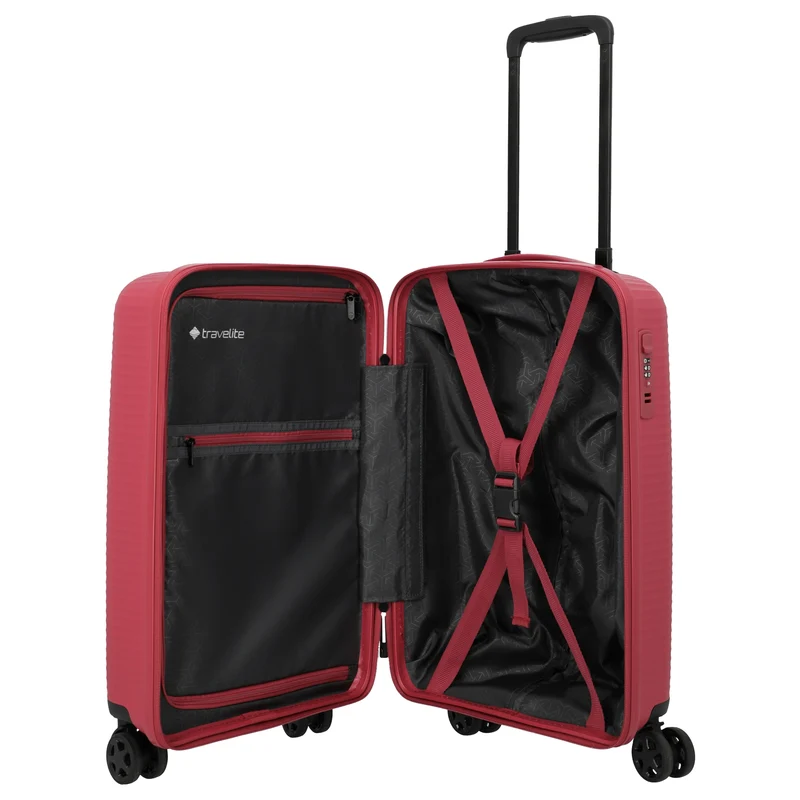 Travelite Air Stripe - 4-Rollen-Kabinentrolley Slim 55 cm (red)