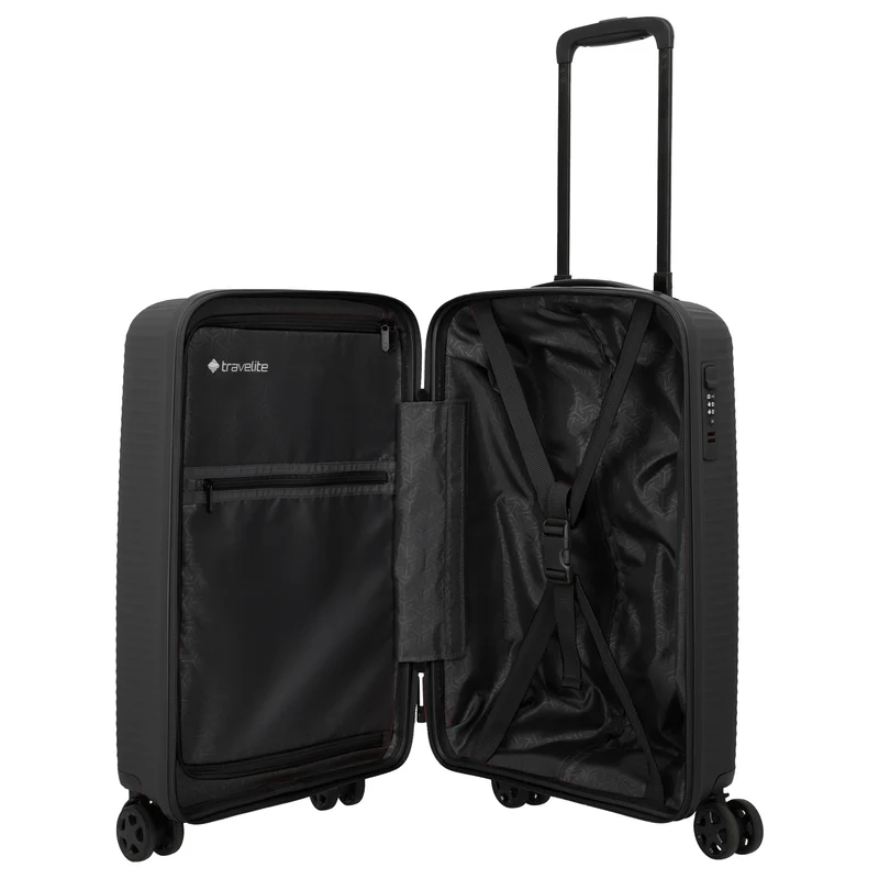 Travelite Air Stripe - 4-Rollen-Kabinentrolley Slim 55 cm (black)
