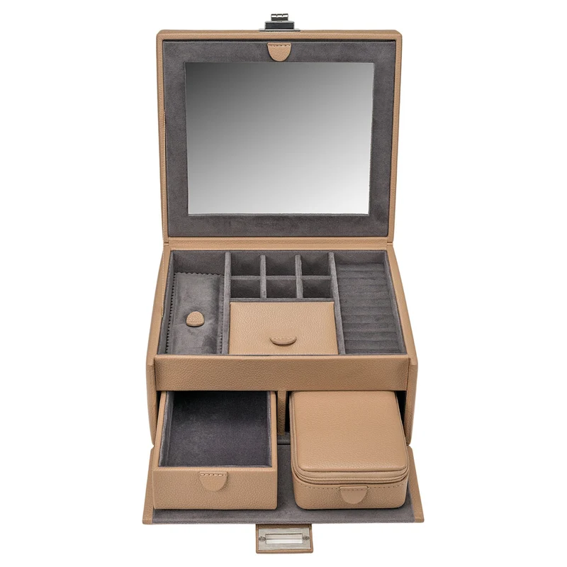 Windrose Marvella - Schmuckkoffer mit Reiseetui 21.5 cm (camel)