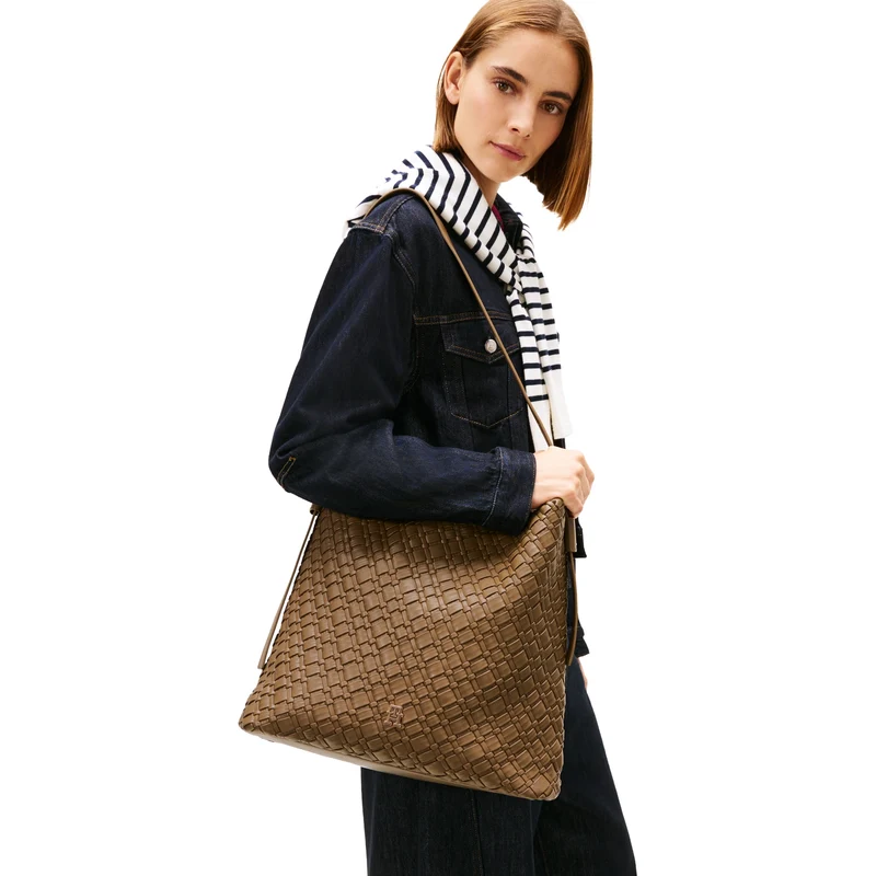 Tommy Hilfiger Braided - Schultertasche 36 cm (nordic taupe)