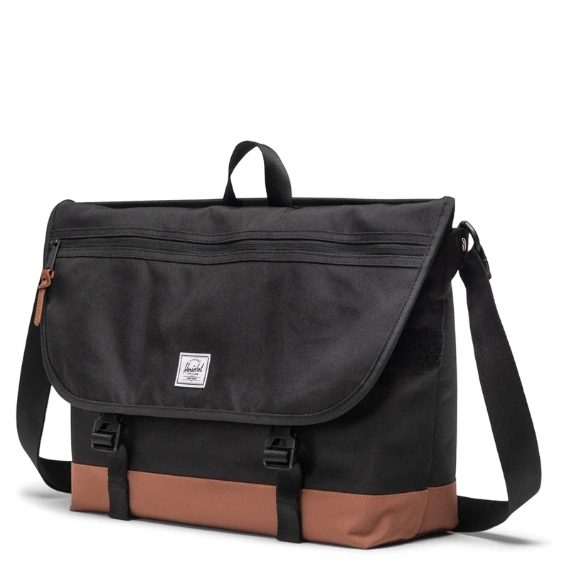 Herschel Cove Messenger - Umhängetasche 16" 50 cm (black/saddle brown)
