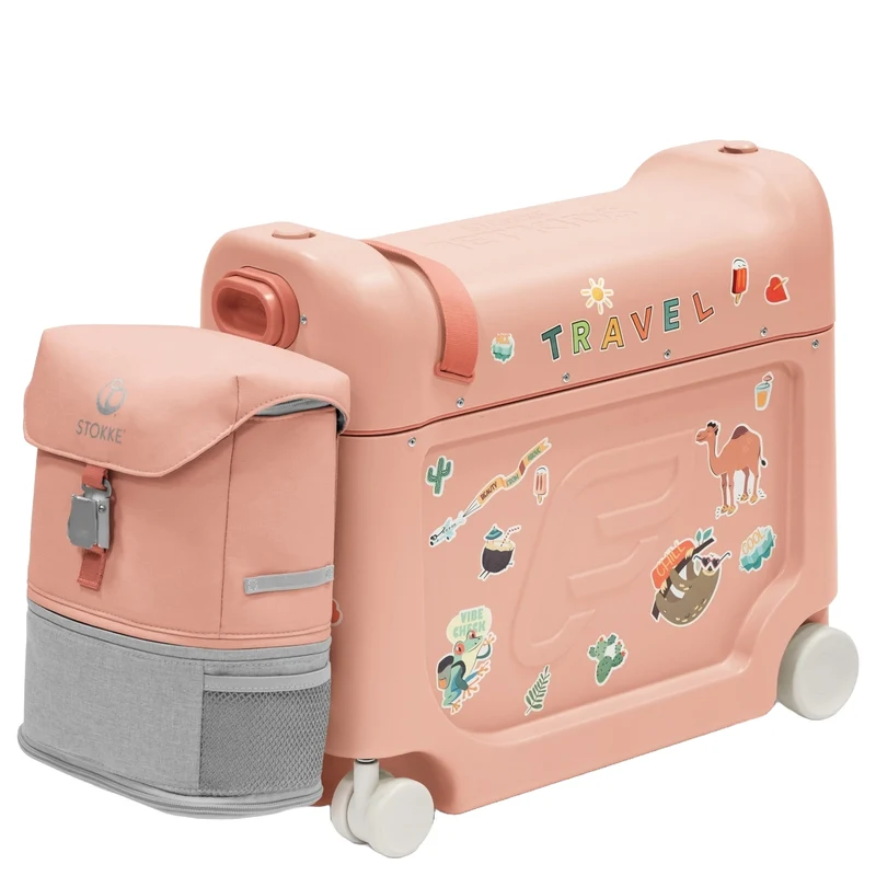 Stokke® JetKids™ Reiseset BedBox 46 cm Set 2 tlg. - 4-Rollen-Kabinentrolley (coral pink)