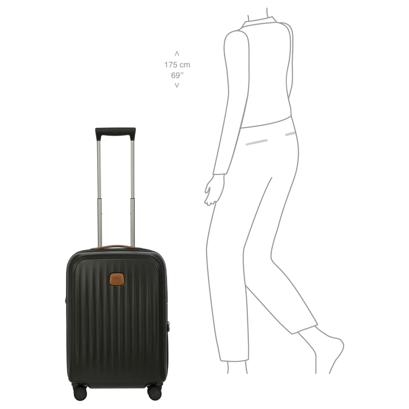 Brics Taormina - 4-Rollen-Kabinentrolley S 55 cm erw. USB (olive)