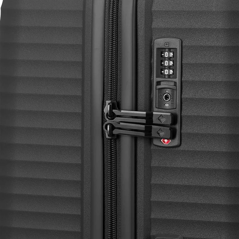 Travelite Air Stripe - 4-Rollen-Trolley Set 3tlg. erw. L/M/S (Slim) (black)
