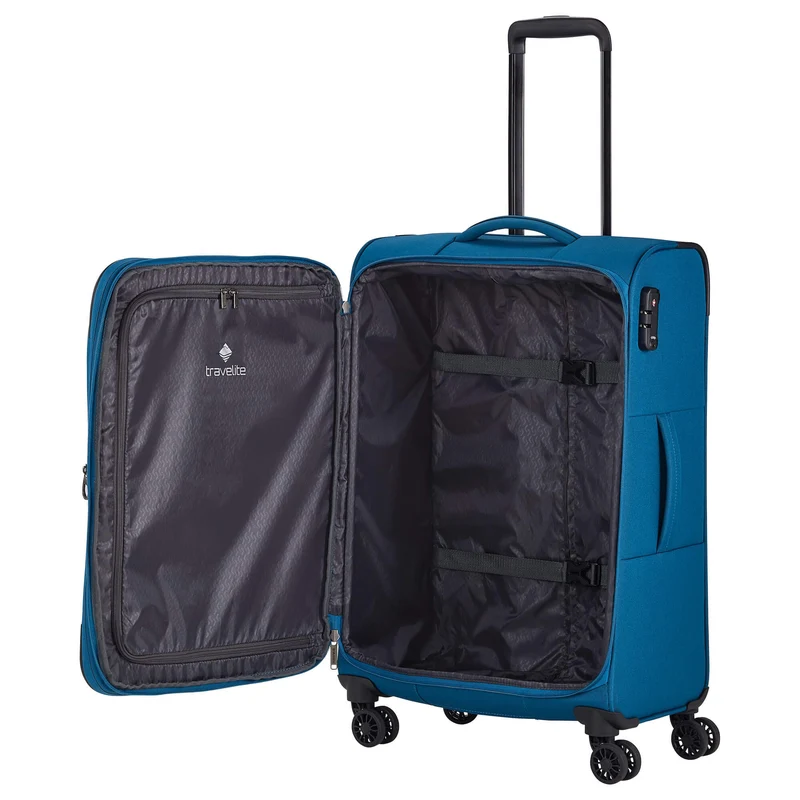 Travelite Chios - 4-Rollen-Trolley M 67 cm erw. (petrol)