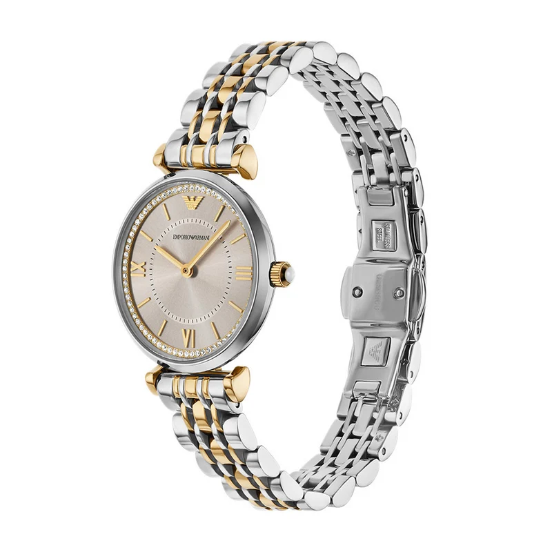 Emporio Armani Silver and Gold Women's Watch AR11702