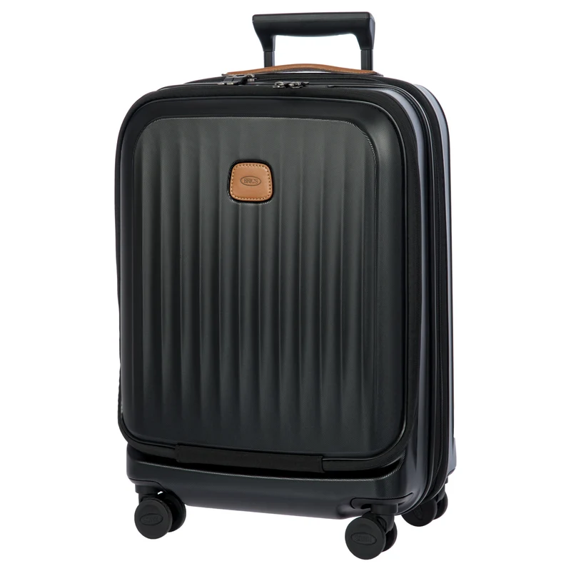 Brics Taormina - 4-Rollen-Kabinentrolley mit Vortasche 55 cm erw. USB (schwarz)