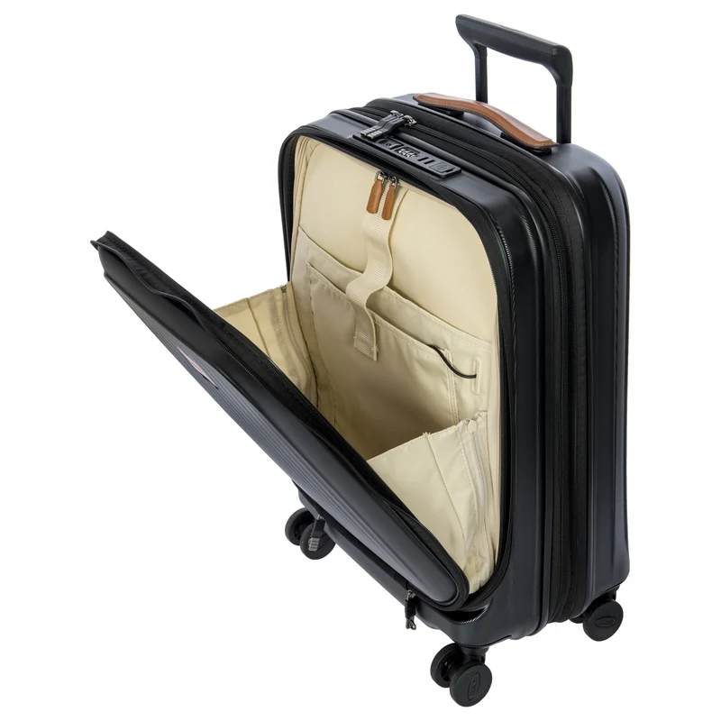 Brics Taormina - 4-Rollen-Kabinentrolley mit Vortasche 55 cm erw. USB (schwarz)
