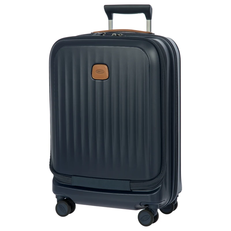 Brics Taormina - 4-Rollen-Kabinentrolley mit Vortasche 55 cm erw. USB (blau)