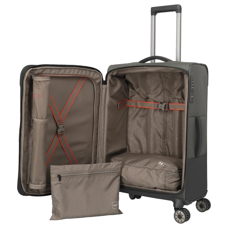 Travelite Crosslite - 4-Rollen-Trolley M 66 cm erw. (oliv)