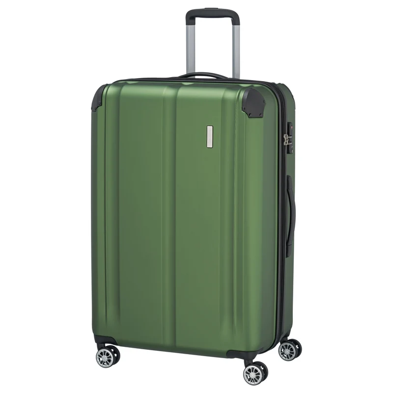 Travelite City - 4-Rollen-Trolley erw. L 77 cm (grün)
