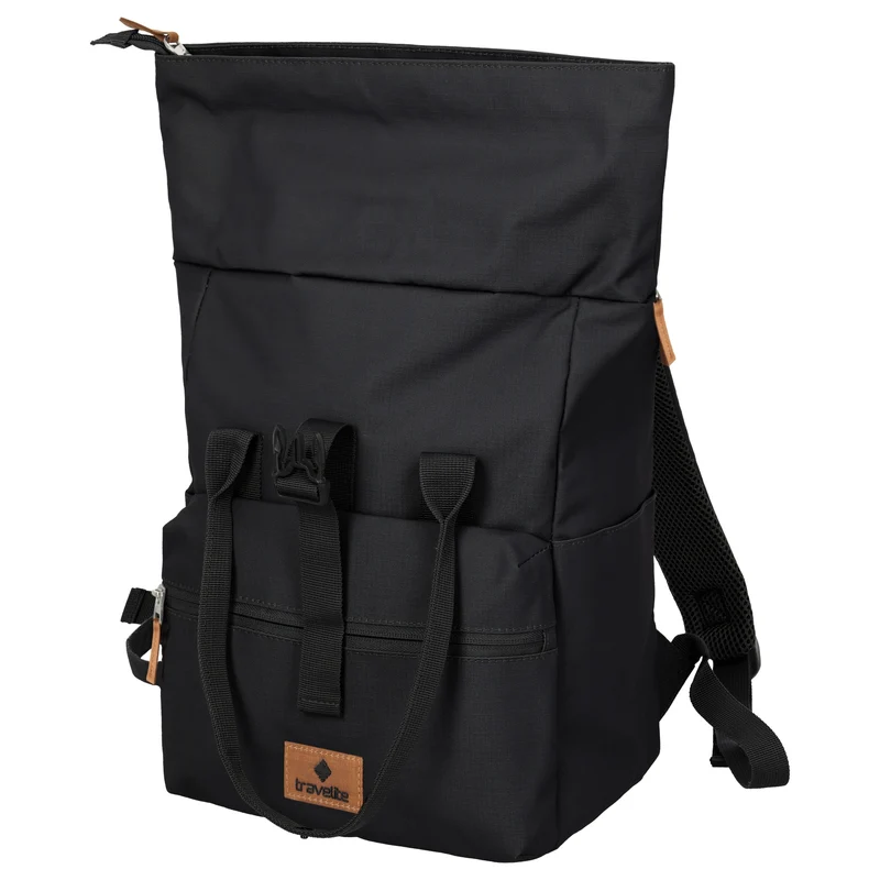 Travelite Basics Short Handle - Rolltop Rucksack 46 cm erw. (black)