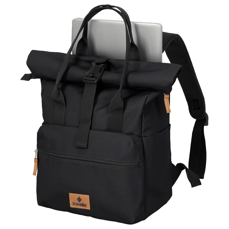 Travelite Basics Short Handle - Rolltop Rucksack 46 cm erw. (black)