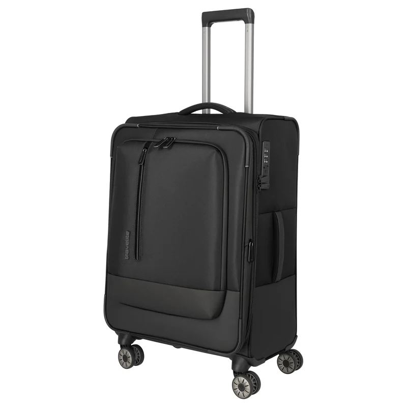 Travelite Crosslite - 4-Rollen-Trolley M 66 cm erw. (black)