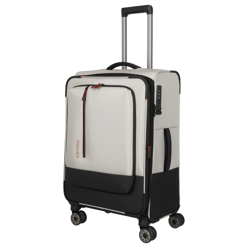 Travelite Crosslite - 4-Rollen-Trolley M 66 cm erw. (natur)