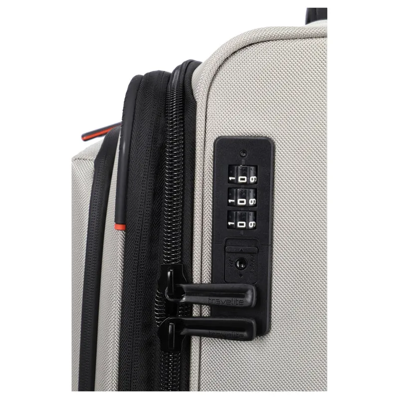 Travelite Crosslite - 4-Rollen-Trolley M 66 cm erw. (natur)