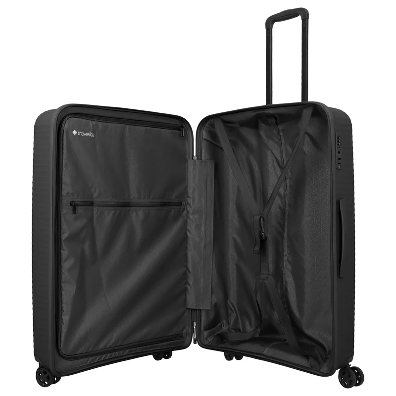 Travelite Air Stripe - 4-Rollen-Trolley Set 3 tlg. (black, Set 3tlg.)