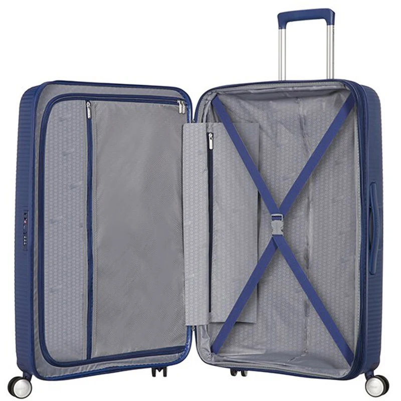 American Tourister Soundbox - 4-Rollen-Trolley 67 cm erw. (blau)