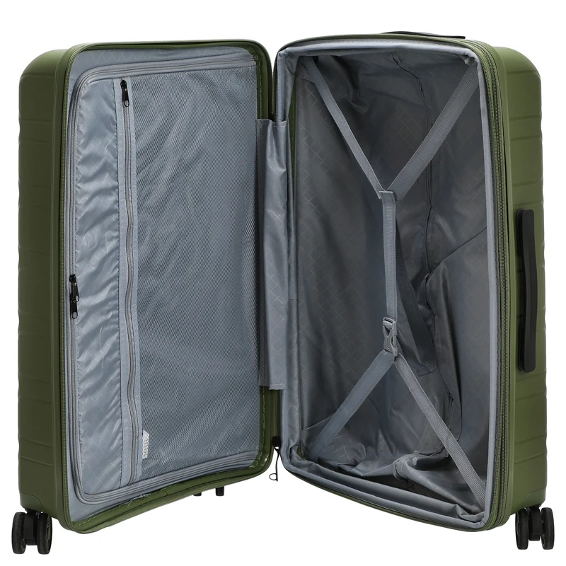 D&N Travel Line 4700+ - 4-Rollen-Trolley M 68 cm erw. (olive green)