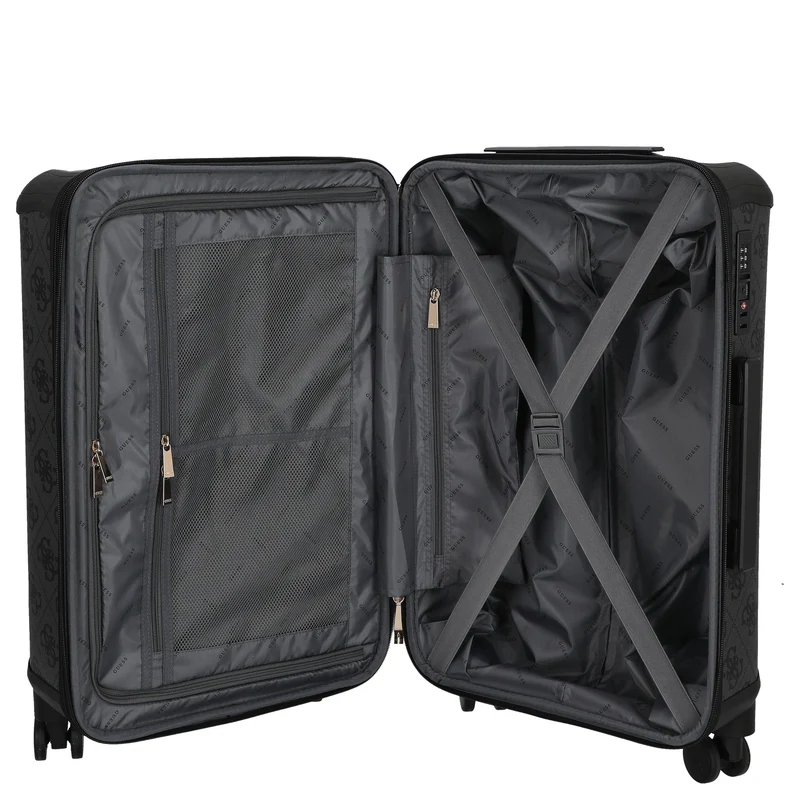 Guess Berta 22 IN - 4-Rollen-Trolley 64 cm erw. (coal logo)