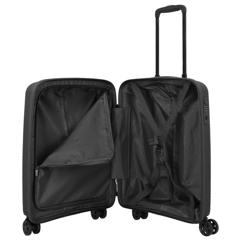 Travelite Air Stripe - 4-Rollen-Kabinentrolley 55 cm (black)
