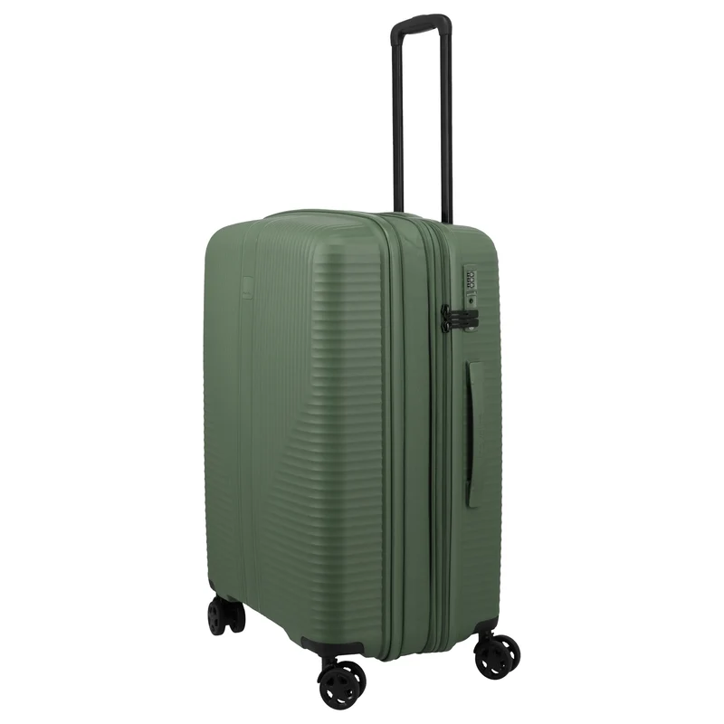Travelite Air Stripe - 4-Rollen-Trolley 66 cm erw. (green)