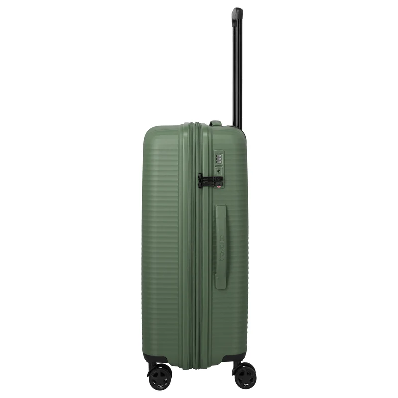Travelite Air Stripe - 4-Rollen-Trolley 66 cm erw. (green)