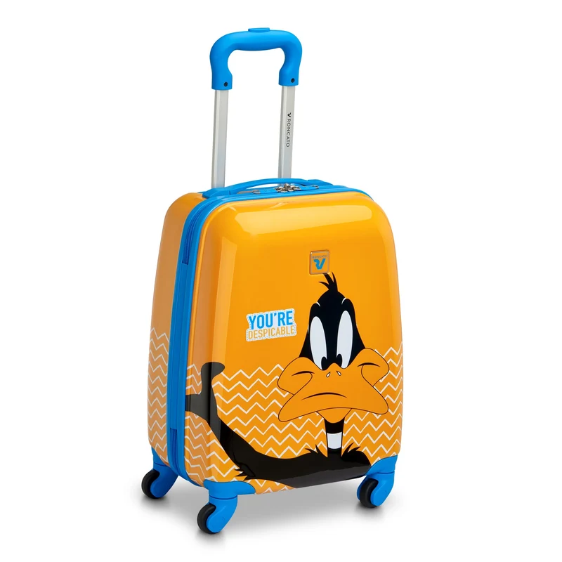 Roncato Looney Tunes Kids - 4-Rollen-Kindertrolley 44 cm (Daffy Duck Arancio)