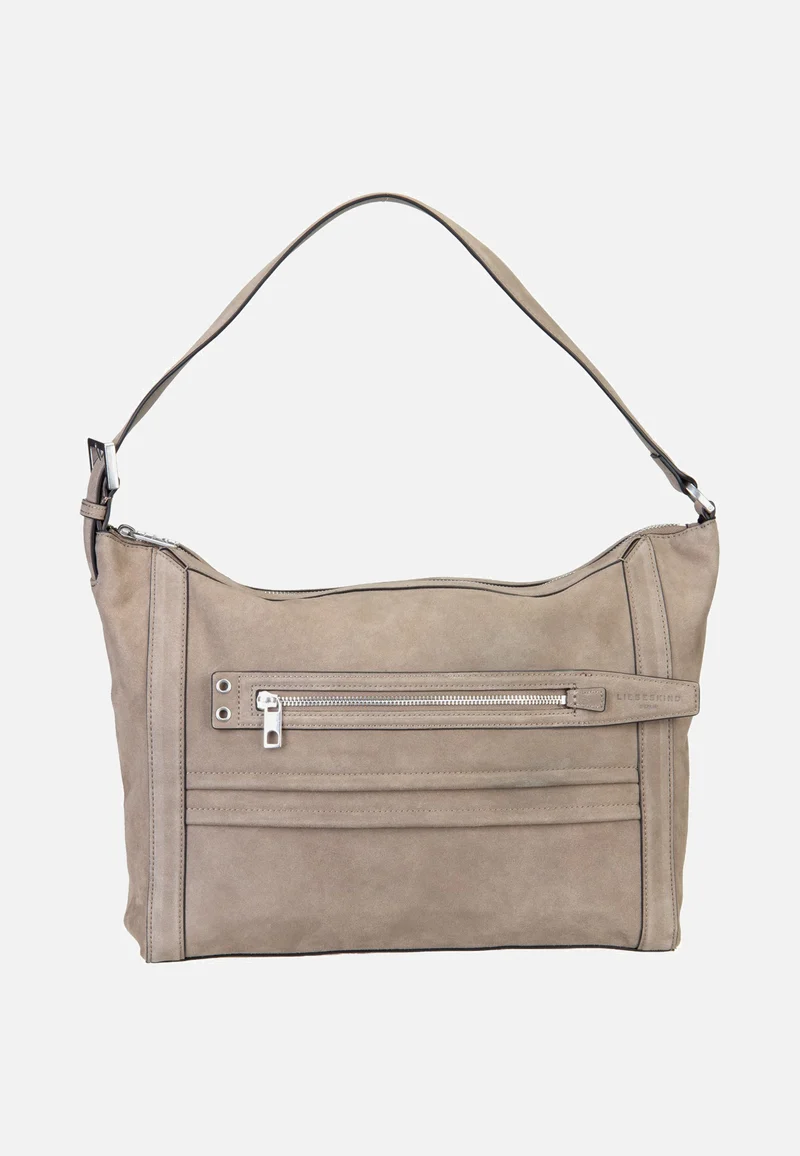 Delia Hobo M Suede Neutral Grey - Hobo Bag