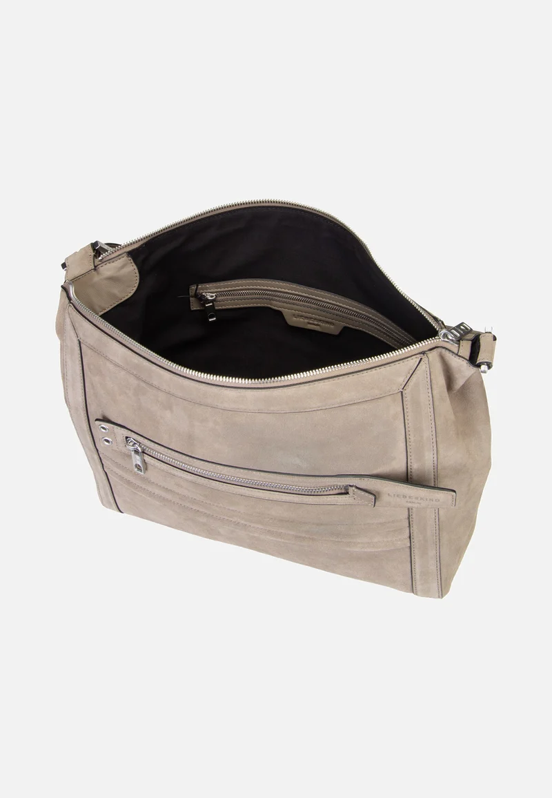 Delia Hobo M Suede Neutral Grey - Hobo Bag