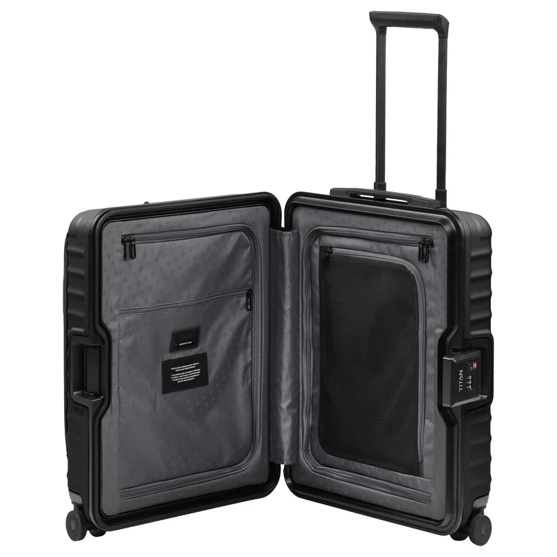 TITAN OVERSEAS - 4-Rollen-Kabinentrolley S 55/23cm mit Vortasche (nightshade black, 55 cm)