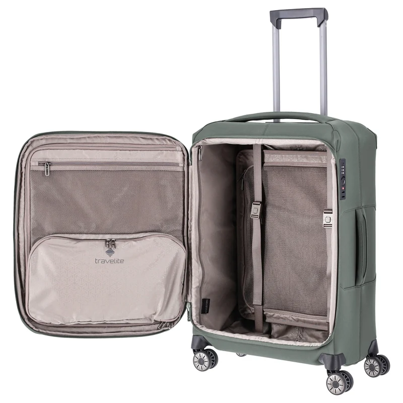 Travelite Priima - 4-Rollen-Trolley M 68 cm erw. (olive)