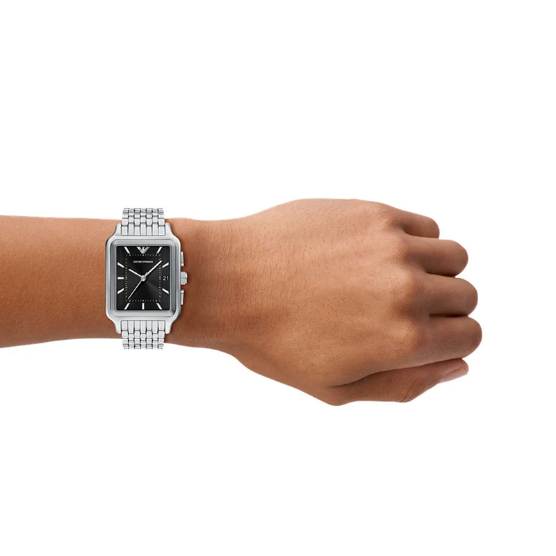 Emporio Armani Rectangular Black Dial Watch AR11755