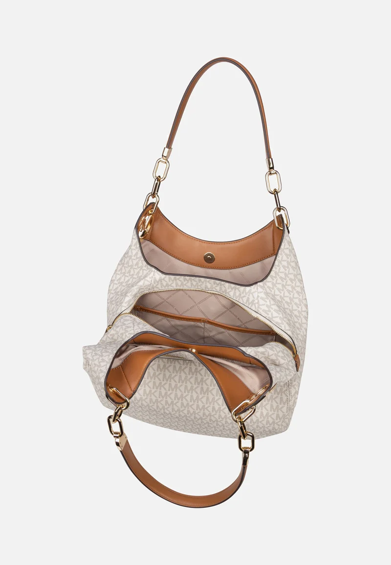 Lillie Large Chain Shoulder Tote MK Signature Vanilla/Acorn - Hobo Bag