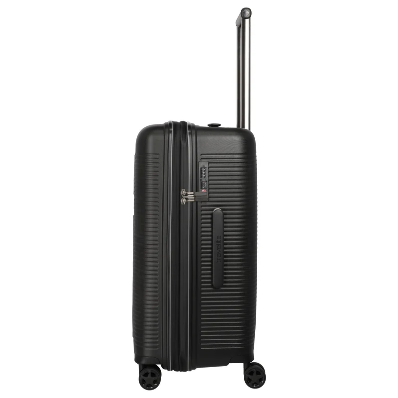 Travelite Roomer Trunk - 4-Rollen-Trolley M 66 cm erw. (black)