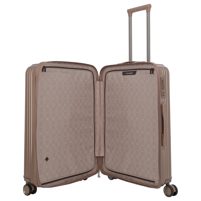 Travelite Paros - 4-Rollen-Trolley M 65 cm erw. (cappuccino)