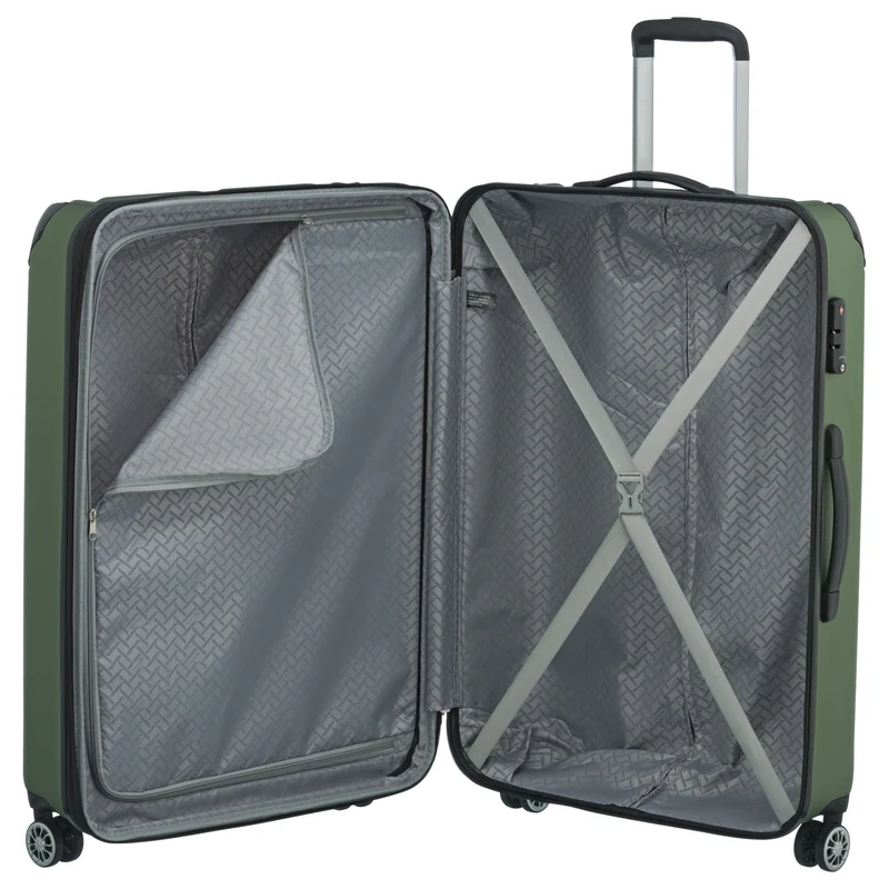 Travelite City - 4-Rollen-Trolley erw. L 77 cm (grün)