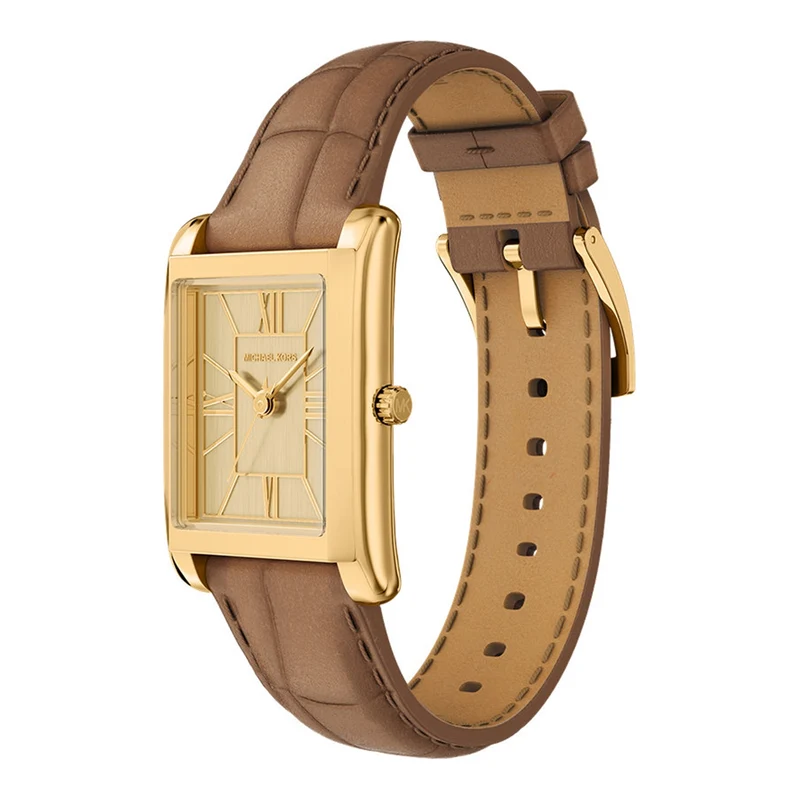 Michael Kors Essex Rectangular Gold Dial Watch MK7584