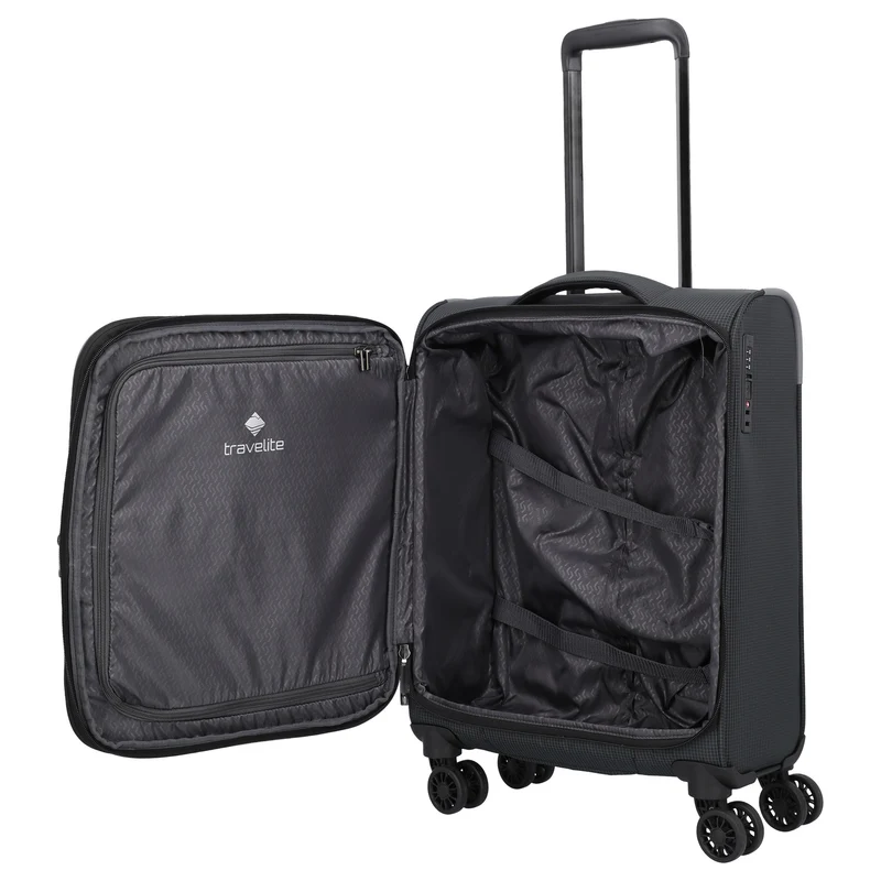Travelite Corsiica - 4-Rollen-Kabinentrolley S 55 cm erw. (black)