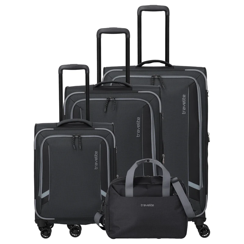 Travelite Corsiica - 4-Rollen-Trolley Set 4tlg. erw. (black)