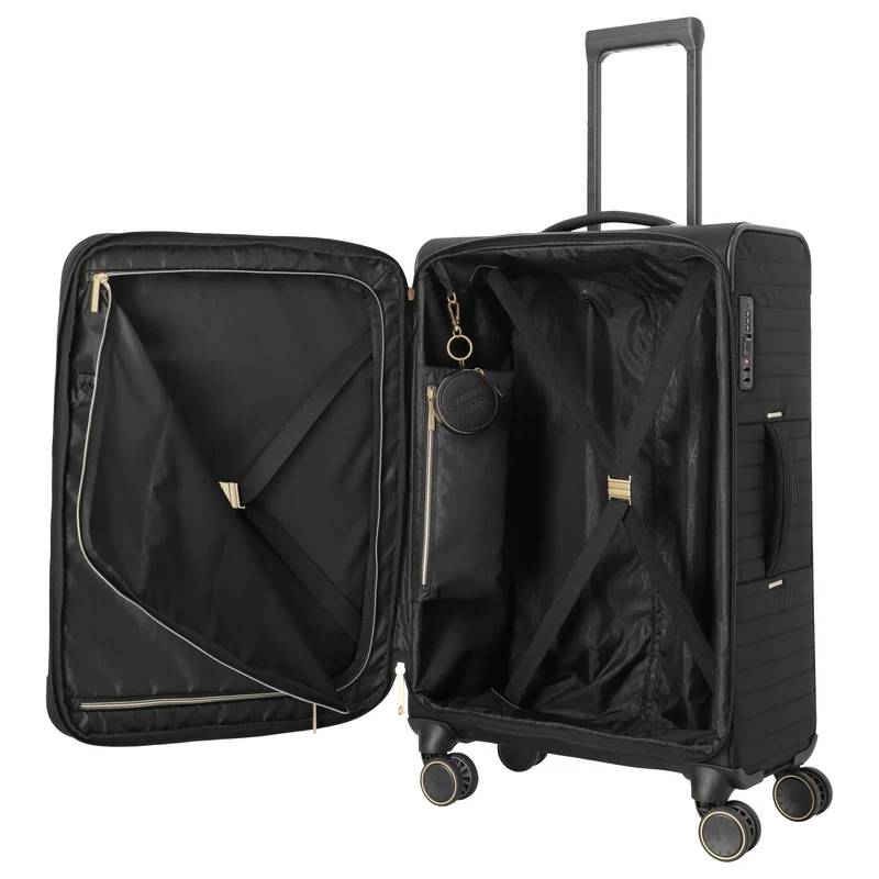 Travelite BARBARA Stepp - 4-Rollen-Trolley M 68 cm erw. (schwarz)