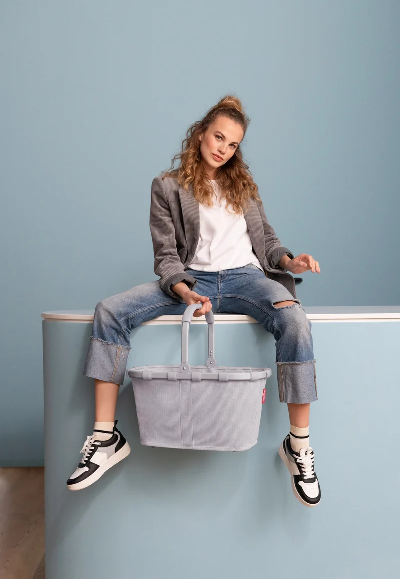 Carrybag Cord Grey - Einkaufskorb